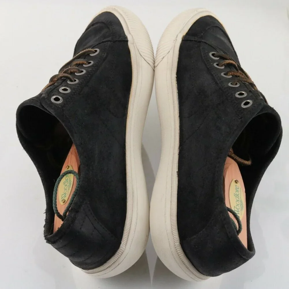 Frye Mens Miller Sneaker Size 9.5 Black Nubuck Casual Lace Up Shoe Low Top - Picture 9 of 12